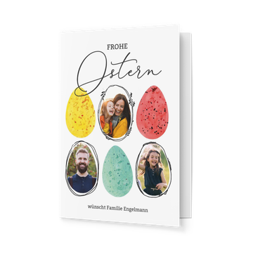 Osterkarten selbst gestalten, Bunte Aquarell-Ostereier