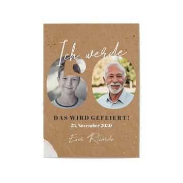 Einladungskarten 60. Geburtstag, Große Zahlen - 60