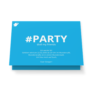 Einladungskarten Party, Hashtag Party
