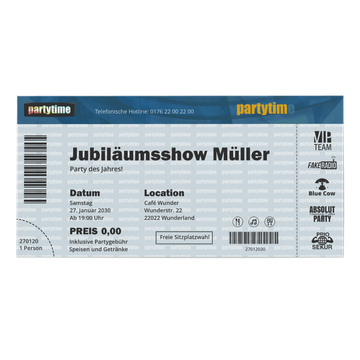 Einladungskarten Party, Partyticket