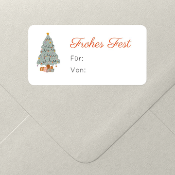 Geschenkaufkleber Weihnachten, Tannenbaumgruss