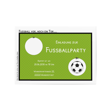 Fußballparty Einladungskarten online selbst gestalten, Fußballtor