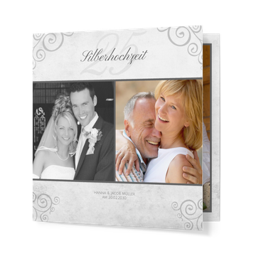 Einladungskarten Silberhochzeit, Schnörkel