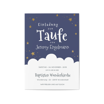 Einladungskarten Taufe, Sternennacht