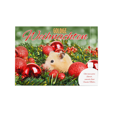 Weihnachtskarten Tiermotive, Goldige Weihnachtsgrüße