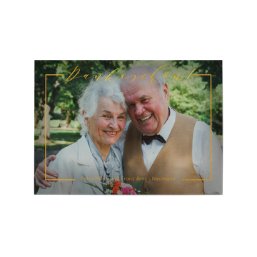 Dankeskarten goldene Hochzeit, Goldrahmen