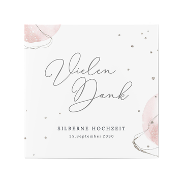 Dankeskarten Silberhochzeit, Bildfenster Danke