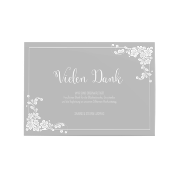 Dankeskarten Silberhochzeit, Eleganter Rahmen