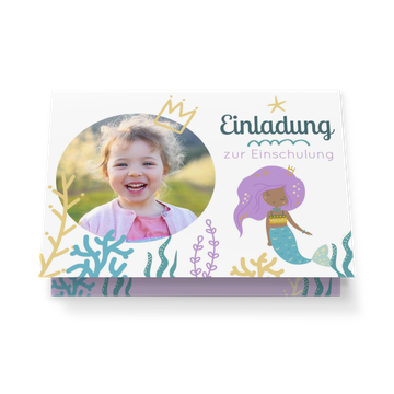 Einladungskarten Einschulung, Meerjungfrau