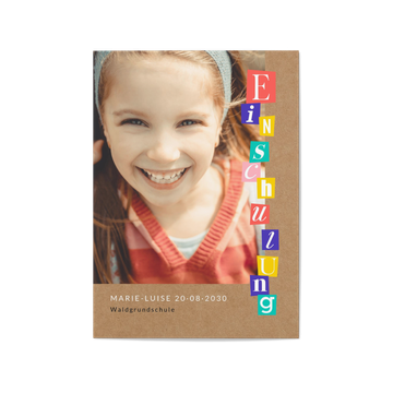Einladungskarten Einschulung, Bunte Papierschnipsel