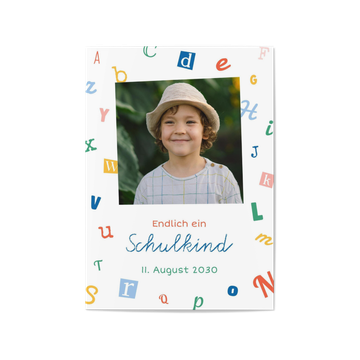 Einladungskarten Einschulung, Alphabet