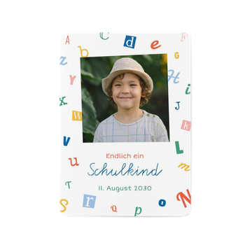 Einladungskarten Einschulung, Alphabet