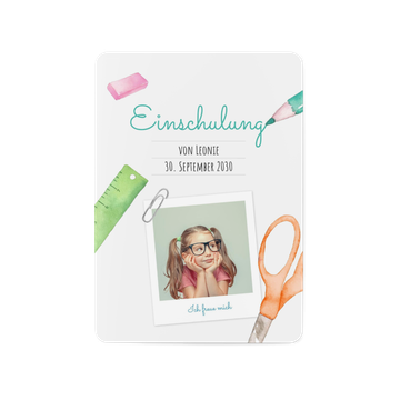 Einladungskarten Einschulung, Buntstiftschrift