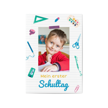 Einladungskarten Einschulung, Kunterbunter Schulanfang