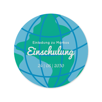 Einladungskarten Einschulung, Weltkugel