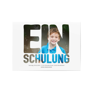 Einladungskarten Einschulung, Fotofenster