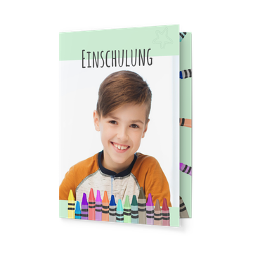 Einladungskarten Einschulung, Wachsmaler