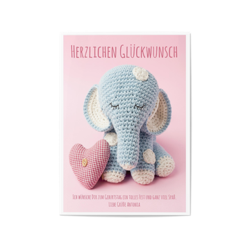 Grußkarten Geburtstag, Kleiner Elefant