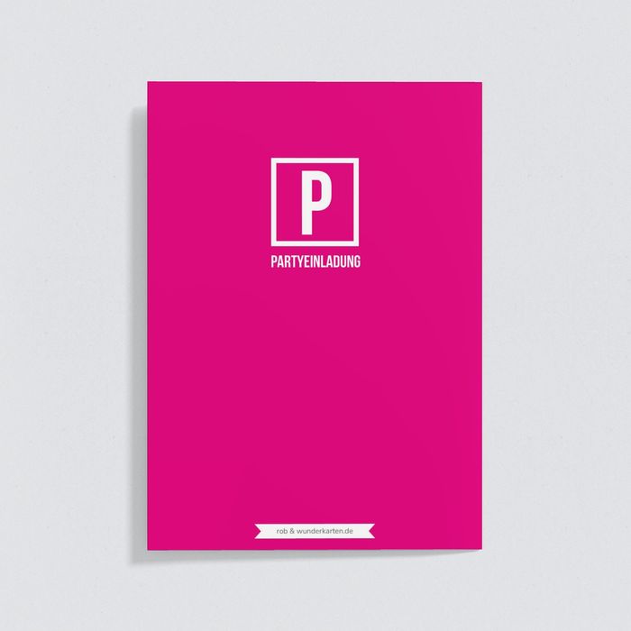 Parkscheibe in Pink Einladungskarten Geburtstag
