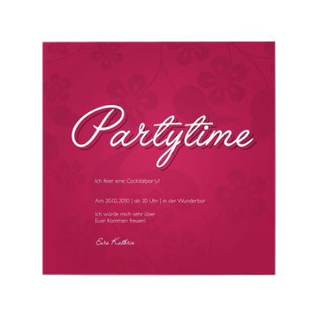 Einladungskarten Party, Partytime Floralmuster
