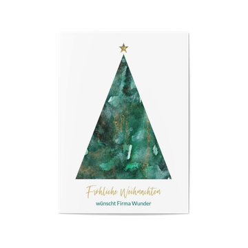 Weihnachtskarten geschäftlich, Marmorierter Tannenbaum