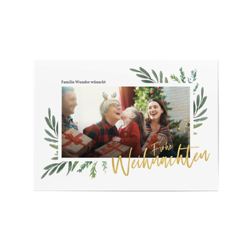 Private Weihnachtskarten, Floraler Rahmen