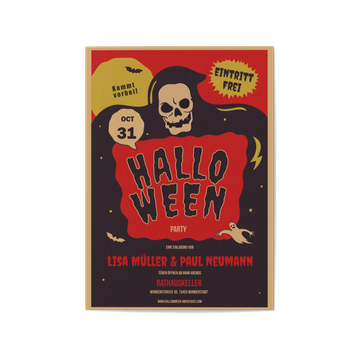 Einladungskarten Halloween , Retro Thriller