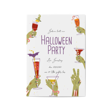 Einladungskarten Halloween , Zombie Cocktails