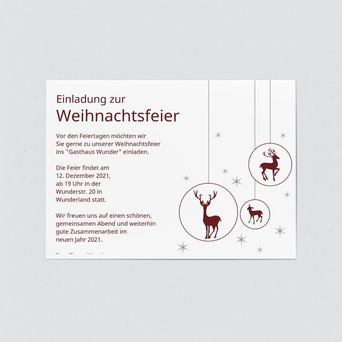 Christbaumschmuck Einladung Weihnachtsfeier