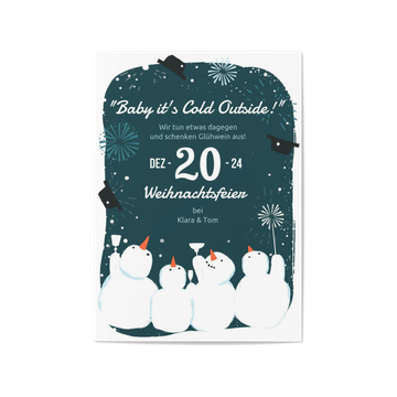 Einladung Weihnachtsfeier, Schneemänner