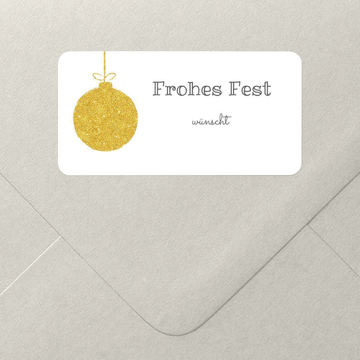 Geschenkaufkleber Weihnachten, Goldene Kugel