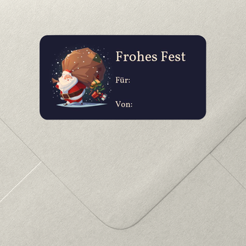 Geschenkaufkleber Weihnachten, Weihnachtsmann Geschenke