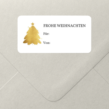 Geschenkaufkleber Weihnachten, Baumsilhouette