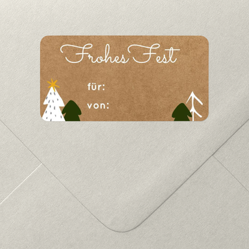 Geschenkaufkleber Weihnachten, Weihnachtlicher Wald
