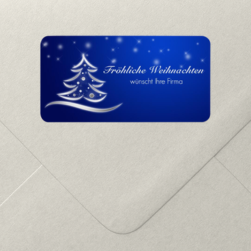 Geschenkaufkleber Weihnachten, Blaue Weihnachtszeit