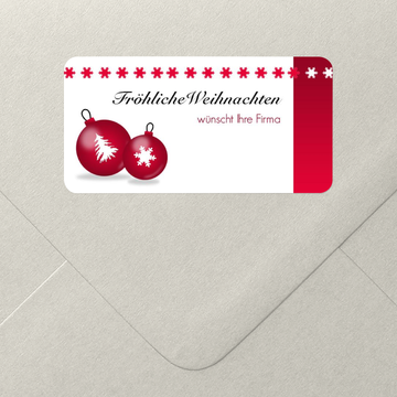 Geschenkaufkleber Weihnachten, Rote Weihnachtskugeln
