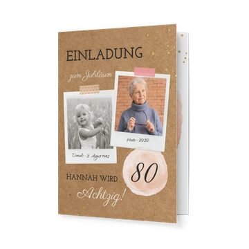 Einladungskarten 80. Geburtstag, Kindheitserinnerungen 80