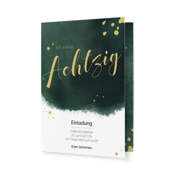 Einladungskarten 80. Geburtstag, Goldene Feier