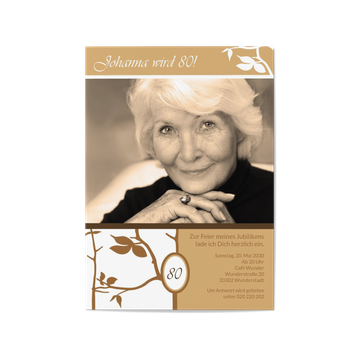 Einladungskarten 80. Geburtstag, Edel zum 80. Geburtstag