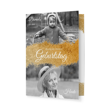 Einladungskarten 80. Geburtstag, Goldrausch