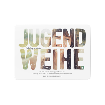 Einladungskarten Jugendweihe, Fotoschrift