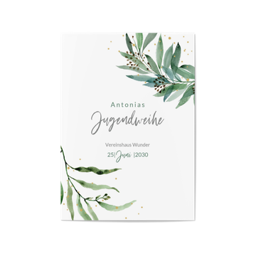 Einladungskarten Jugendweihe, Soft Greenery