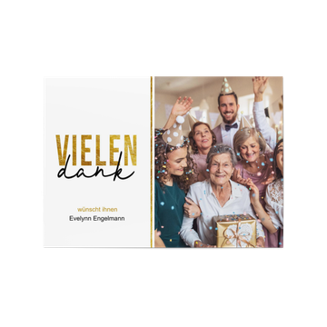 Dankeskarten Geburtstag, Gold für Gäste
