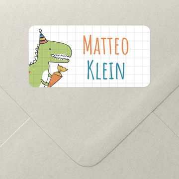 Namensetiketten Schule, Dino