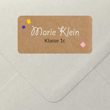 Namensetiketten Schule, Bunte Papierschnipsel