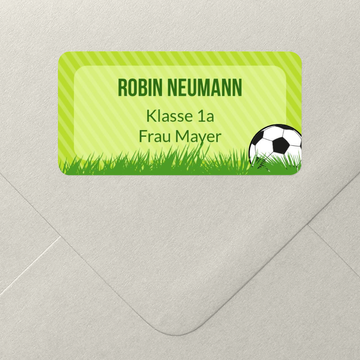 Namensetiketten Schule, Fußballticket