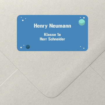 Namensetiketten Schule, Planeten