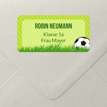 Namensetiketten für die Schule, Fußballticket