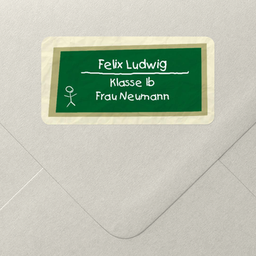 Namensetiketten für die Schule, Schulanfang Tafel