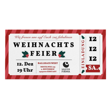 Einladung geschäftliche Weihnachtsfeier, Weihnachtsfeierticket